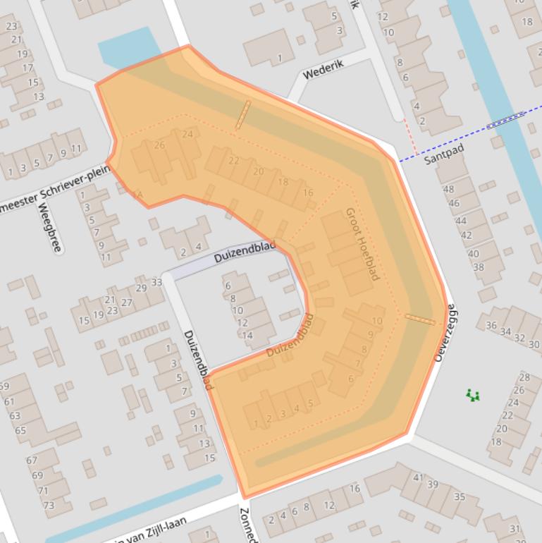 Kaart van postcodegebied 3405DH.