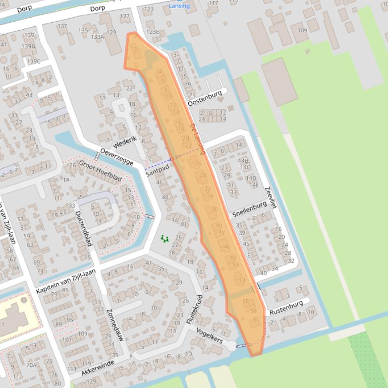 Kaart van postcodegebied 3405DP.