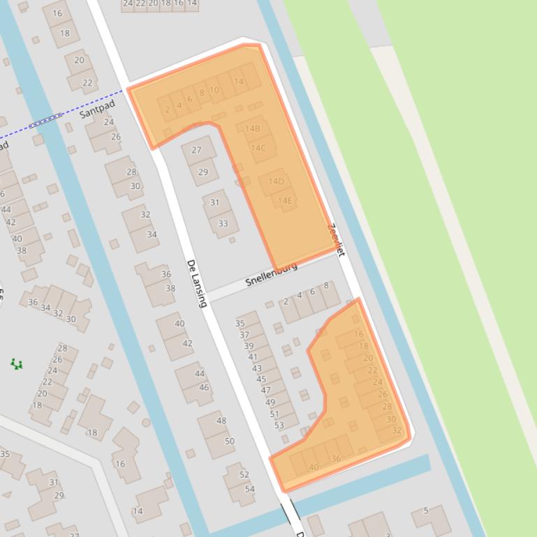 Kaart van postcodegebied 3405DS.