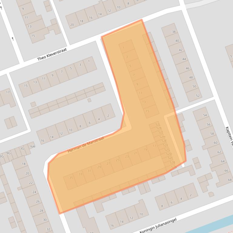 Kaart van postcodegebied 3405XC.
