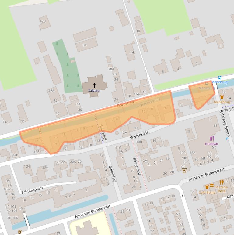 Kaart van postcodegebied 3411AE.