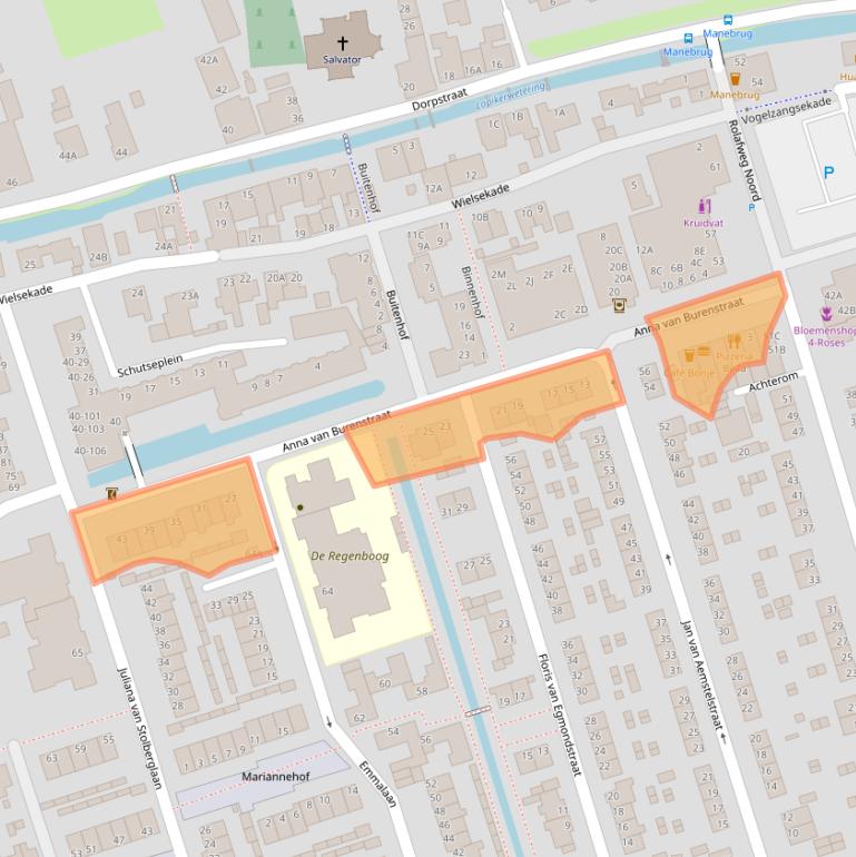 Kaart van postcodegebied 3411AH.