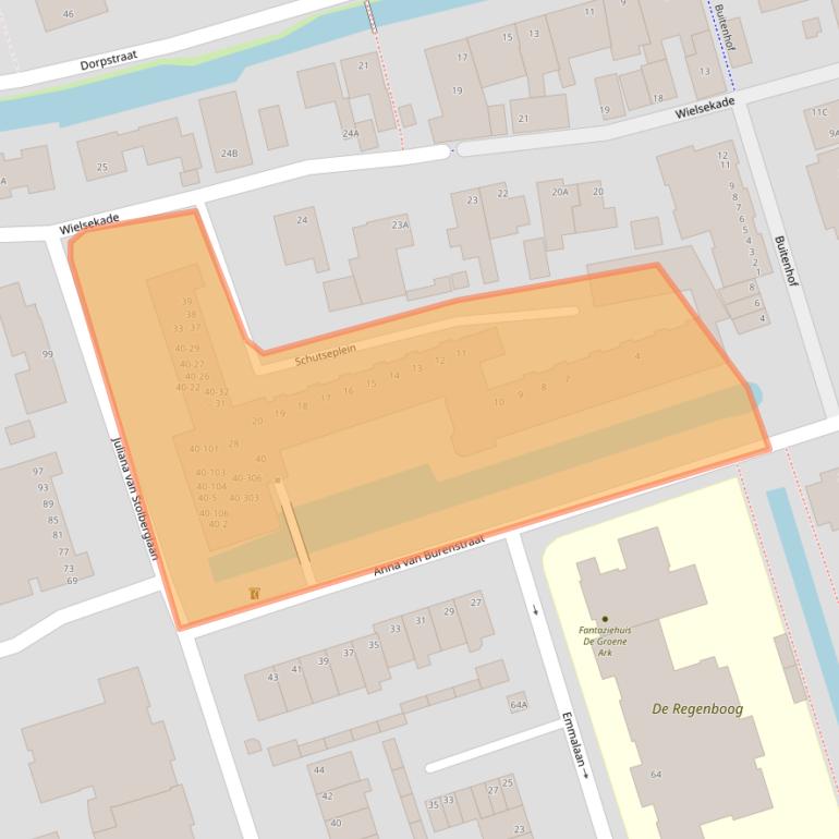 Kaart van postcodegebied 3411AK.