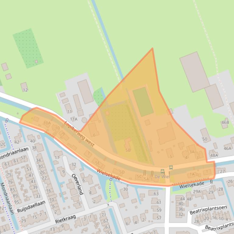 Kaart van postcodegebied 3411AL.
