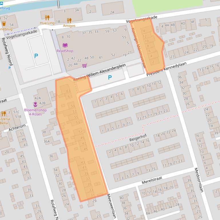 Kaart van postcodegebied 3411BD.