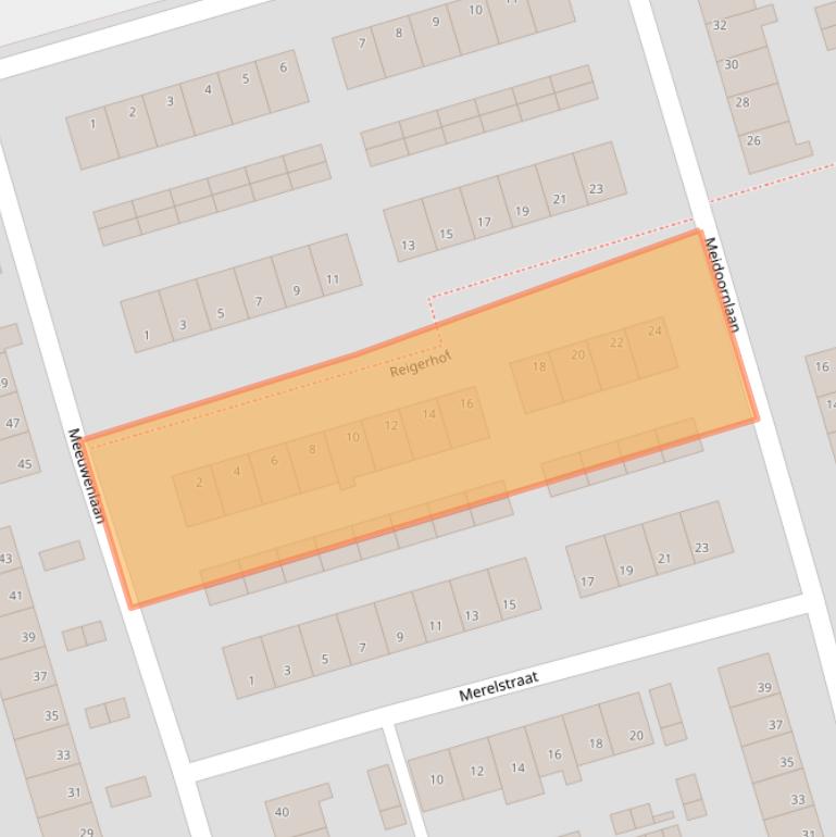 Kaart van postcodegebied 3411BW.