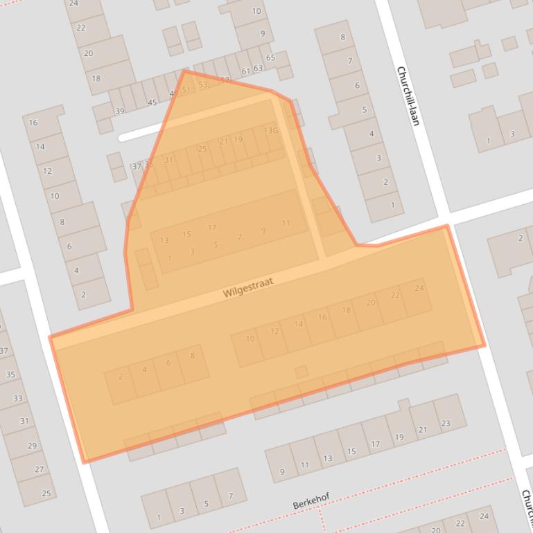 Kaart van postcodegebied 3411BX.