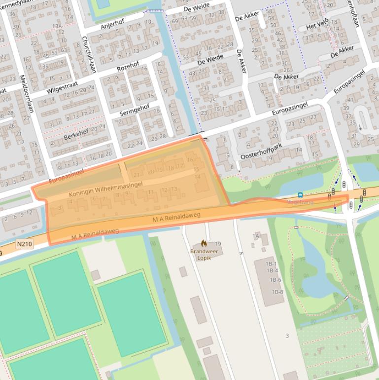 Kaart van postcodegebied 3411CC.