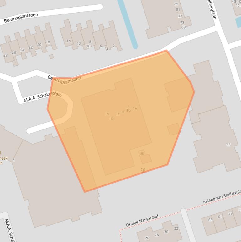 Kaart van postcodegebied 3411DA.