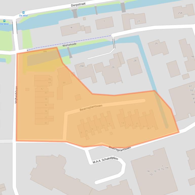 Kaart van postcodegebied 3411DB.