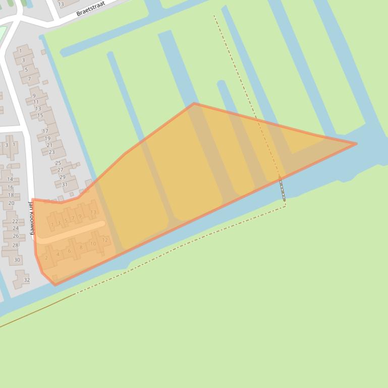 Kaart van postcodegebied 3411ER.