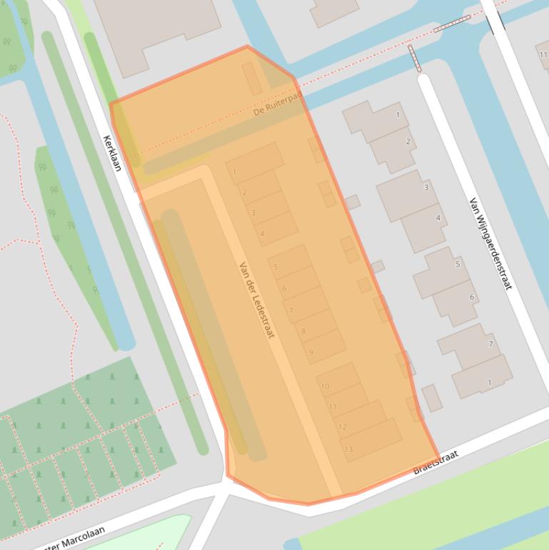 Kaart van postcodegebied 3411EX.