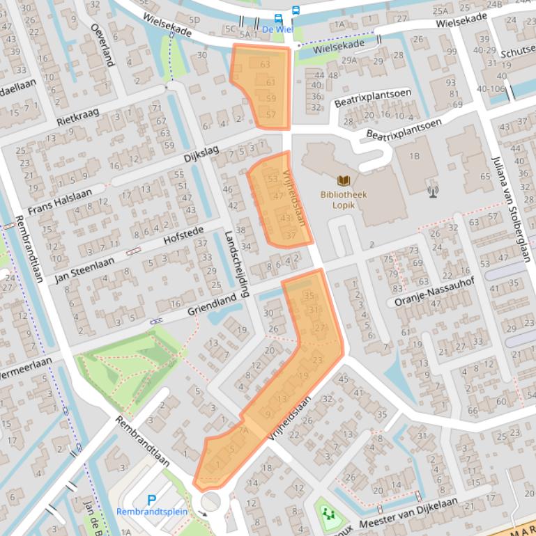 Kaart van postcodegebied 3411GE.