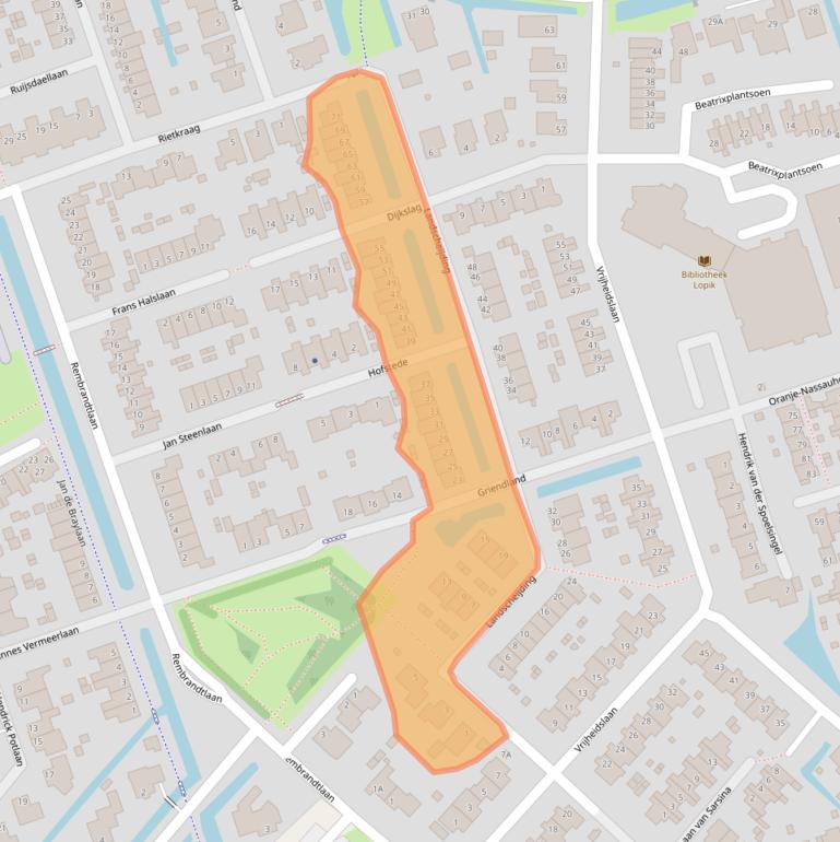 Kaart van postcodegebied 3411GH.