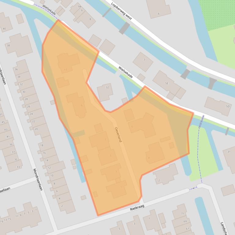 Kaart van postcodegebied 3411GP.