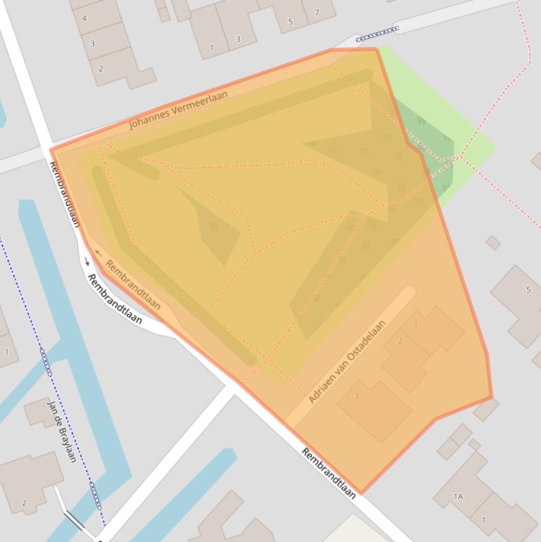 Kaart van postcodegebied 3411GZ.