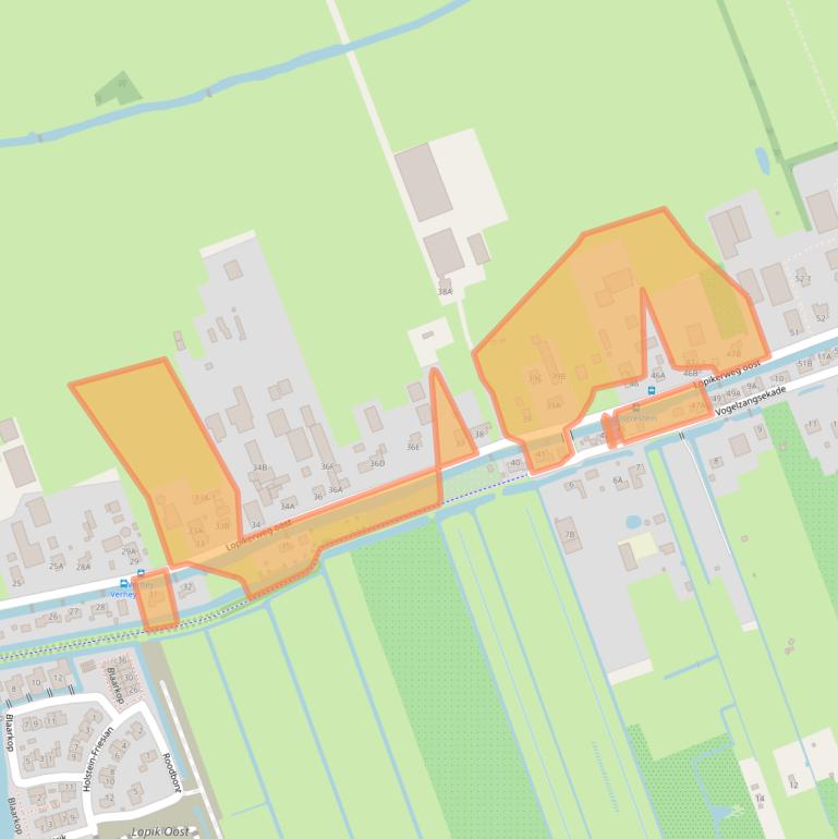 Kaart van postcodegebied 3411JB.