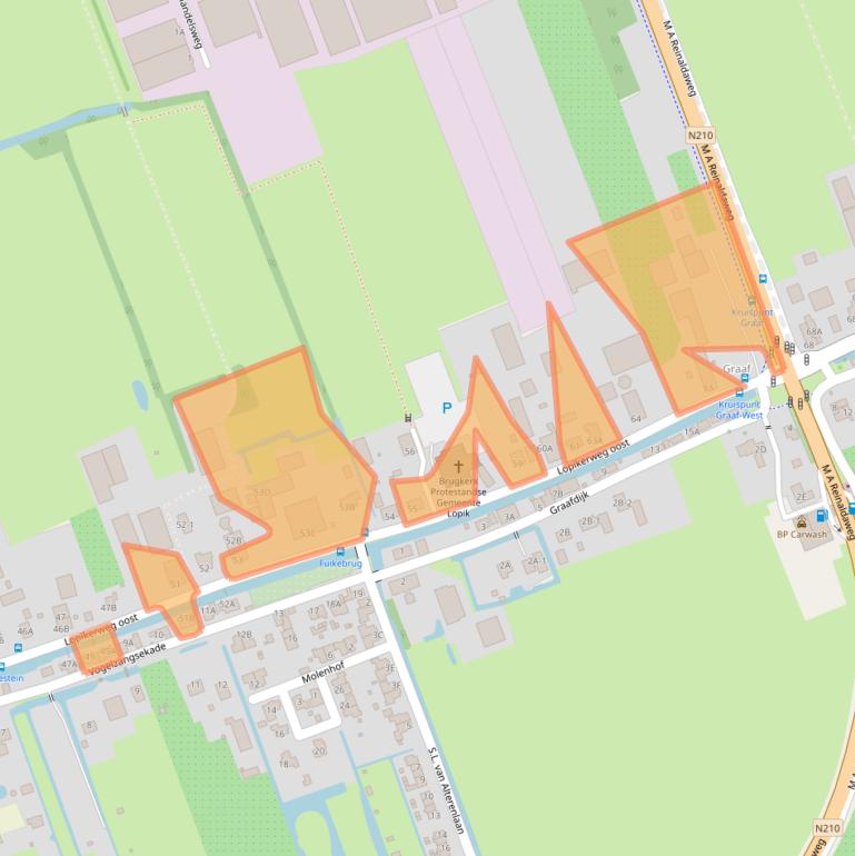 Kaart van postcodegebied 3411JC.