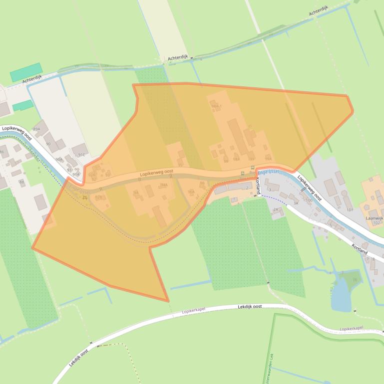 Kaart van postcodegebied 3411LV.