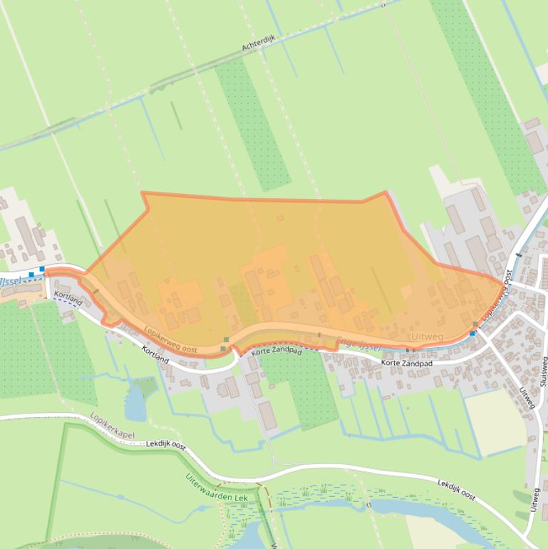 Kaart van postcodegebied 3411LW.