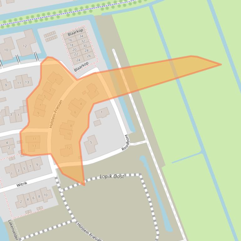 Kaart van postcodegebied 3411TD.