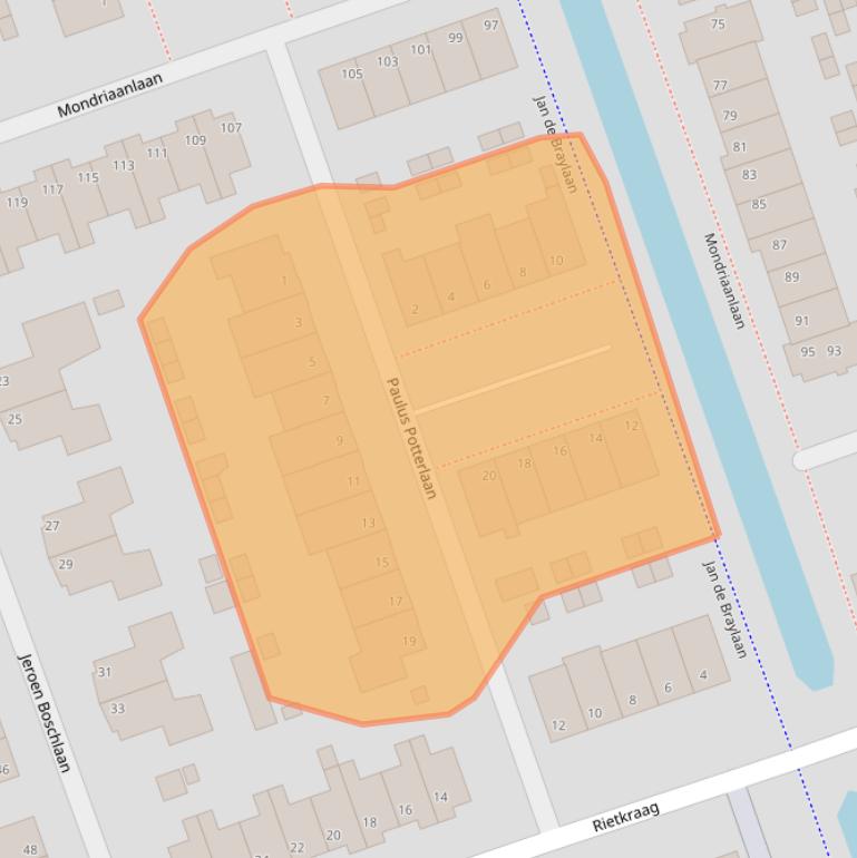 Kaart van postcodegebied 3411VA.