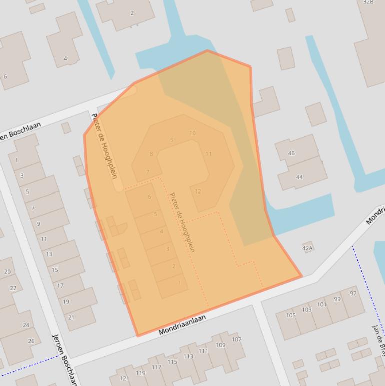 Kaart van postcodegebied 3411VD.