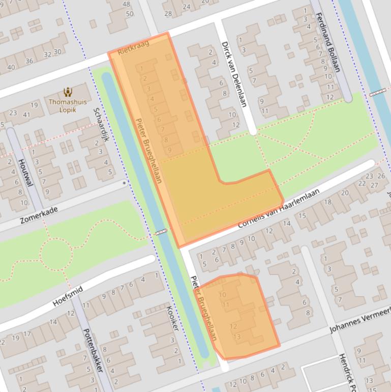 Kaart van postcodegebied 3411VH.