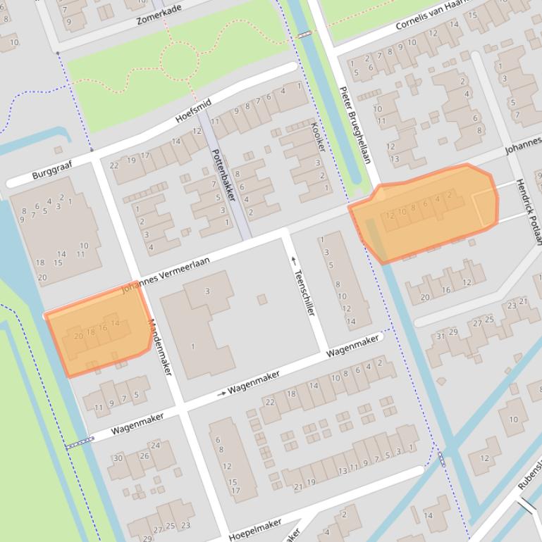 Kaart van postcodegebied 3411VK.