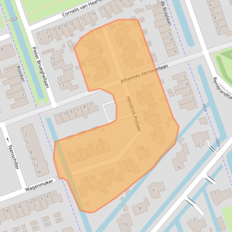 Kaart van postcodegebied 3411VL.
