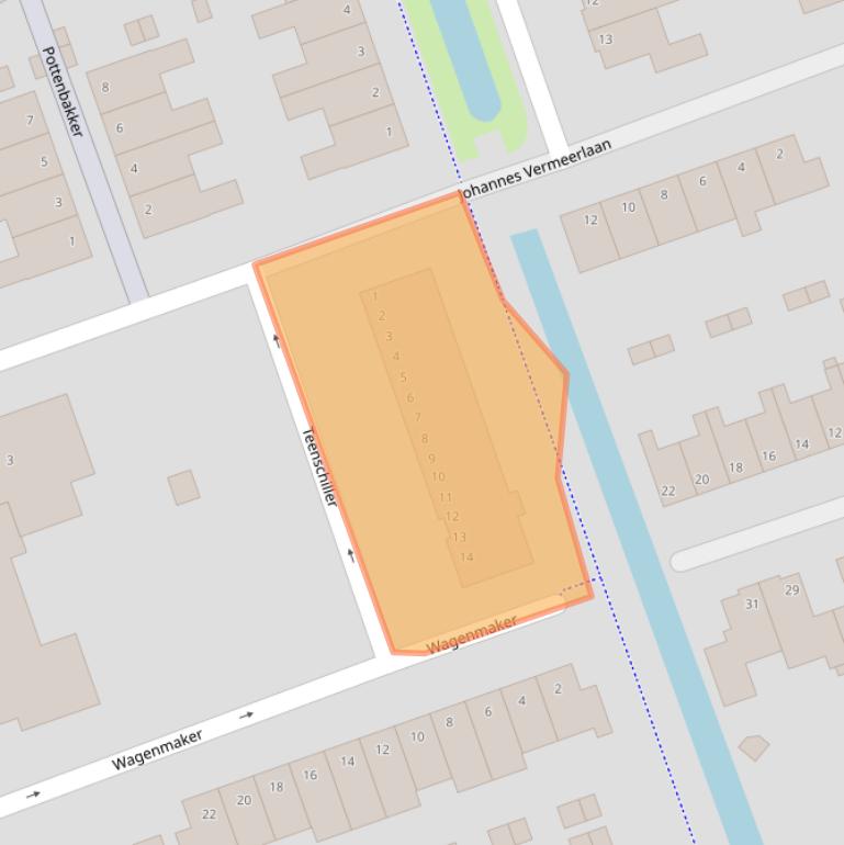 Kaart van postcodegebied 3411VP.