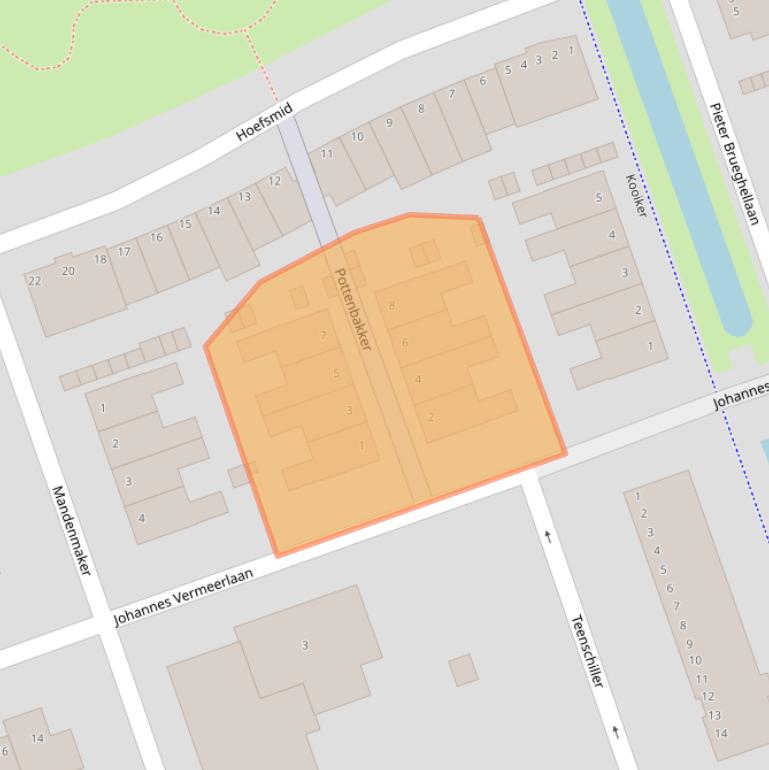 Kaart van postcodegebied 3411VR.