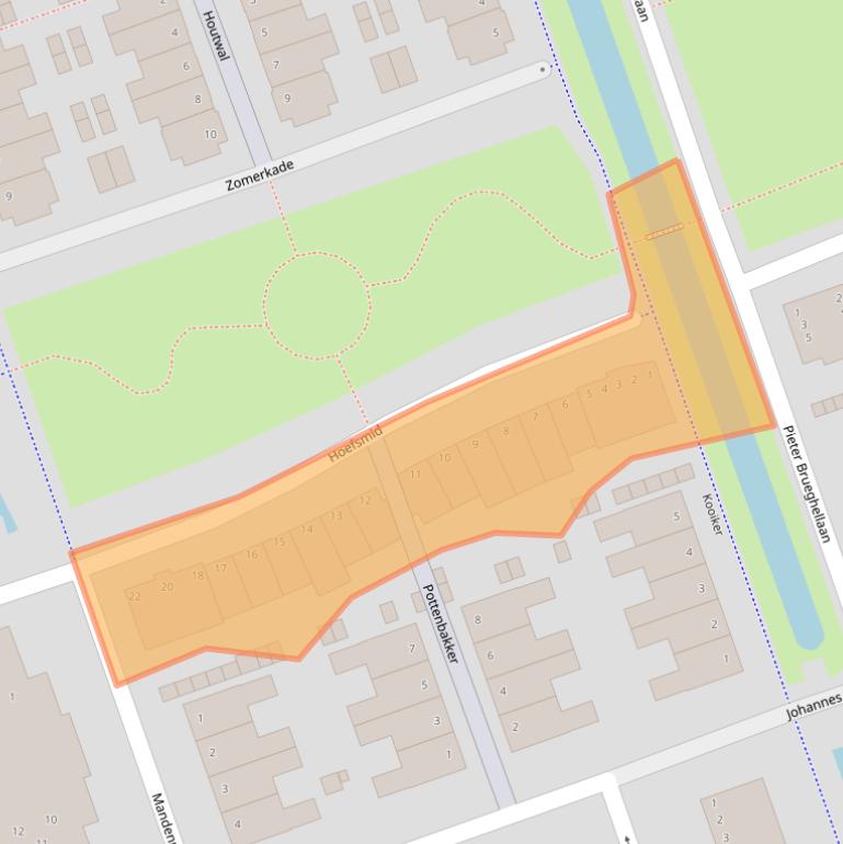 Kaart van postcodegebied 3411VT.