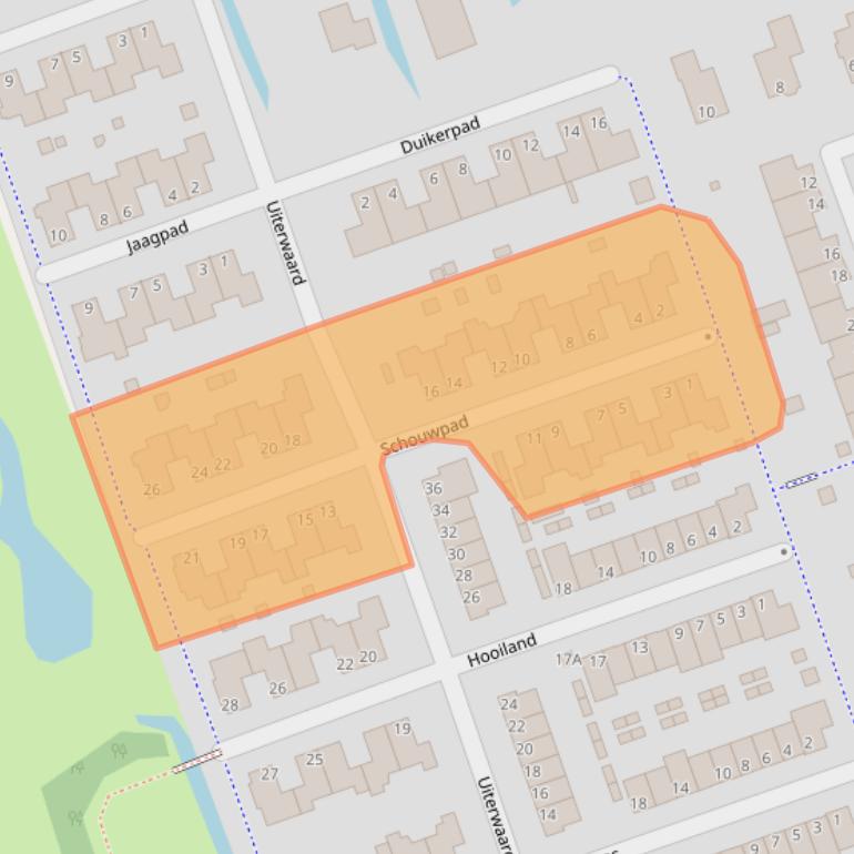 Kaart van postcodegebied 3411WB.
