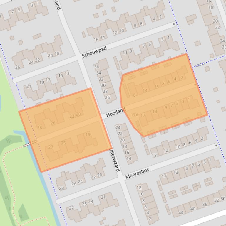 Kaart van postcodegebied 3411WC.