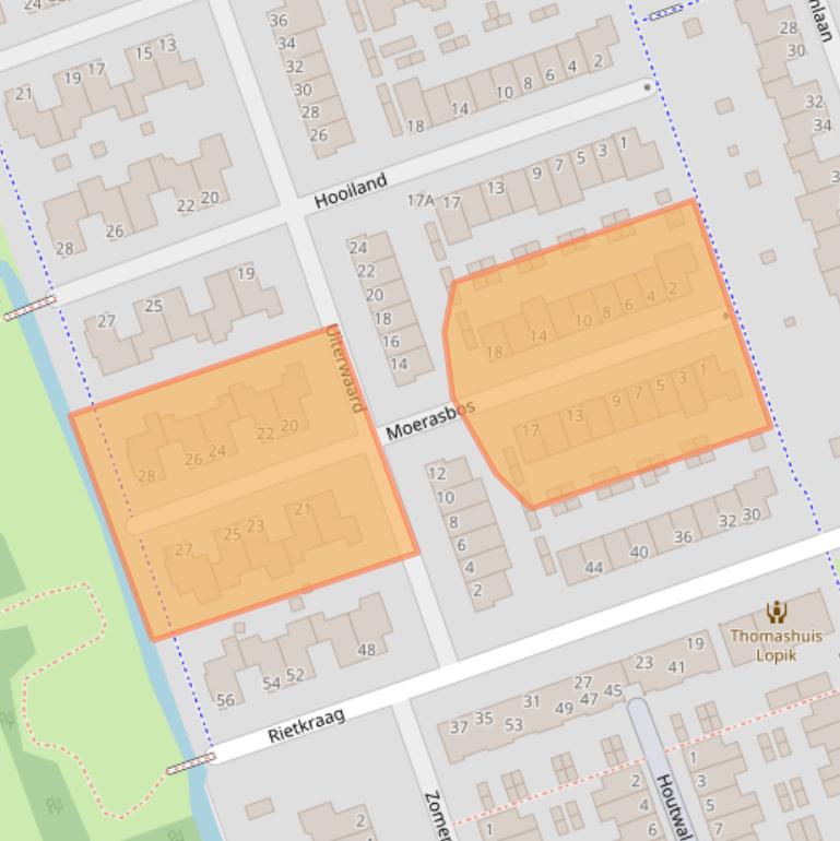 Kaart van postcodegebied 3411WD.