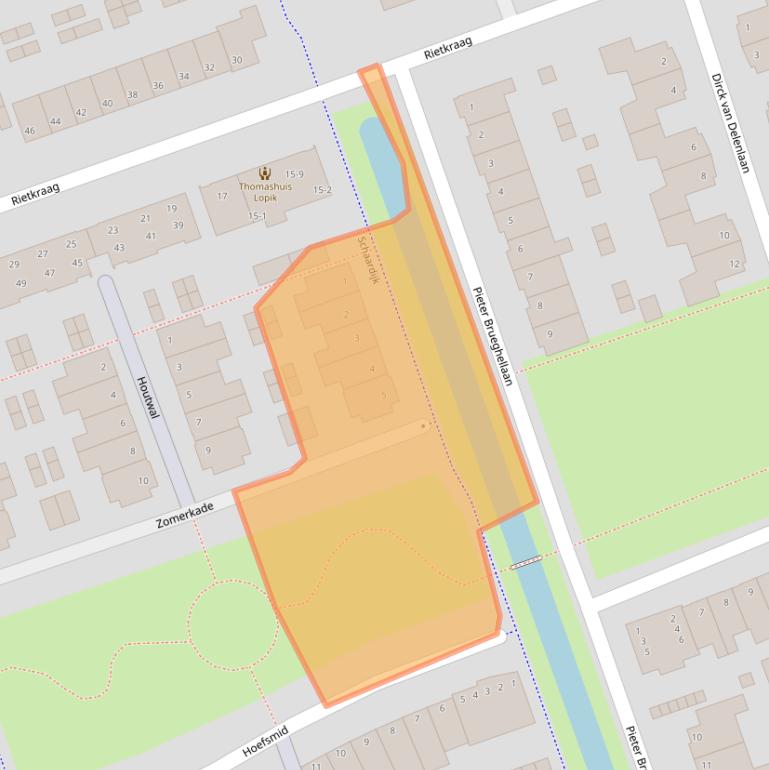 Kaart van postcodegebied 3411WK.