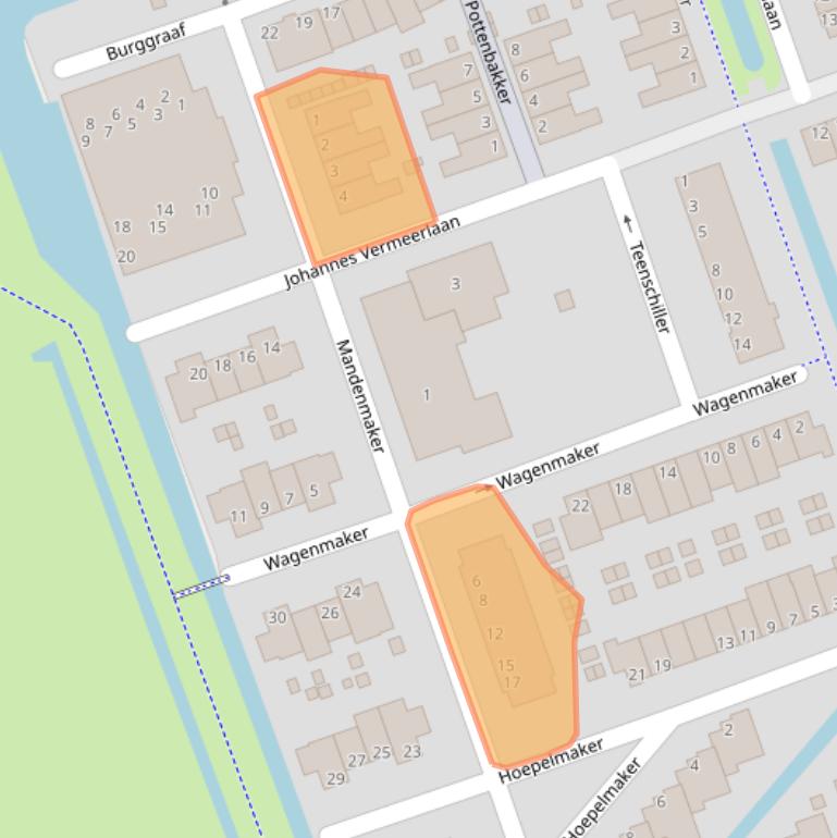Kaart van postcodegebied 3411WL.