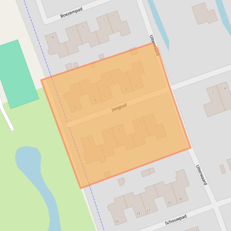 Kaart van postcodegebied 3411WV.