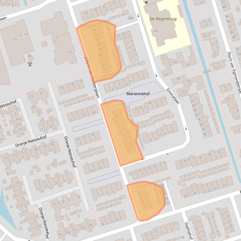 Kaart van postcodegebied 3411XD.