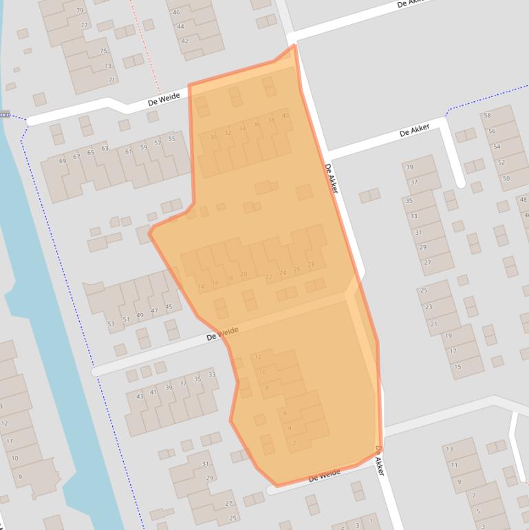 Kaart van postcodegebied 3411ZC.