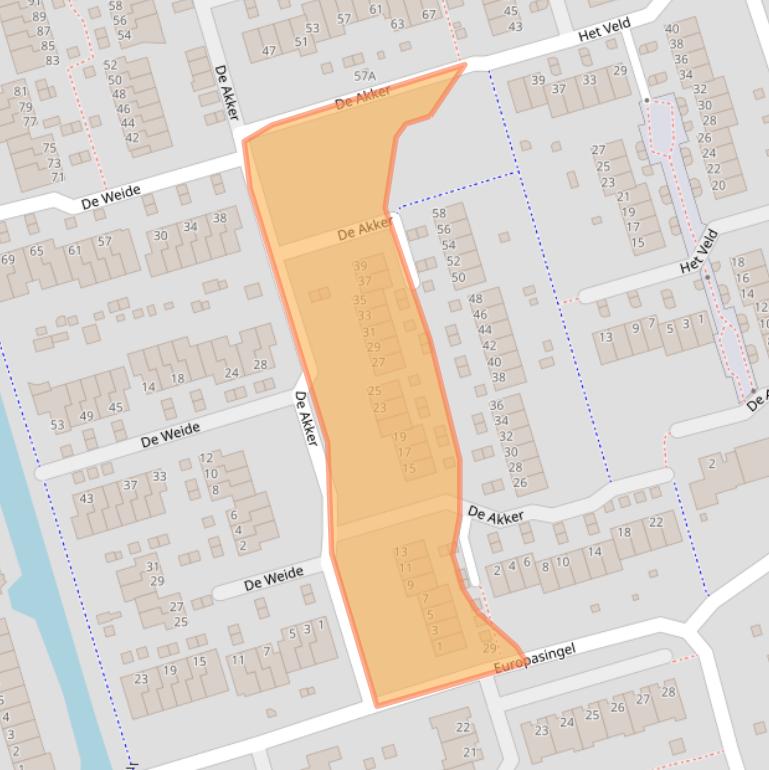 Kaart van postcodegebied 3411ZG.