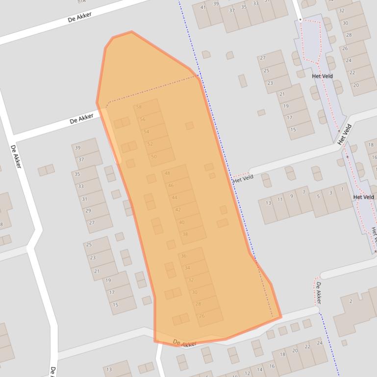 Kaart van postcodegebied 3411ZK.
