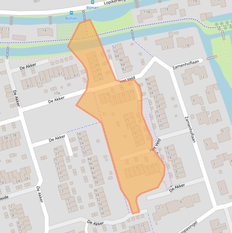 Kaart van postcodegebied 3411ZR.