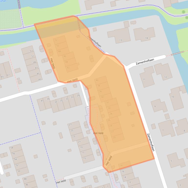 Kaart van postcodegebied 3411ZT.