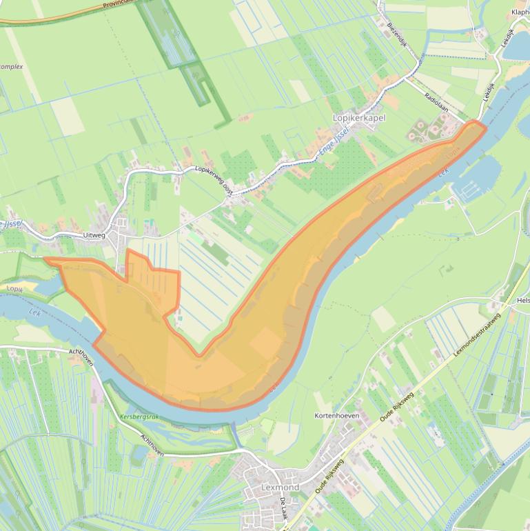 Kaart van postcodegebied 3412KT.