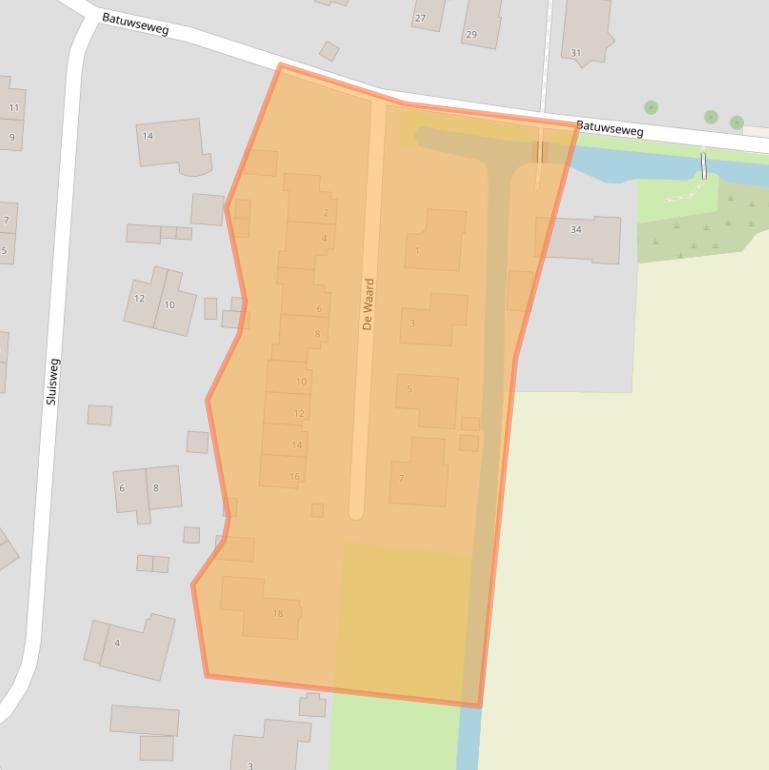Kaart van postcodegebied 3412LB.