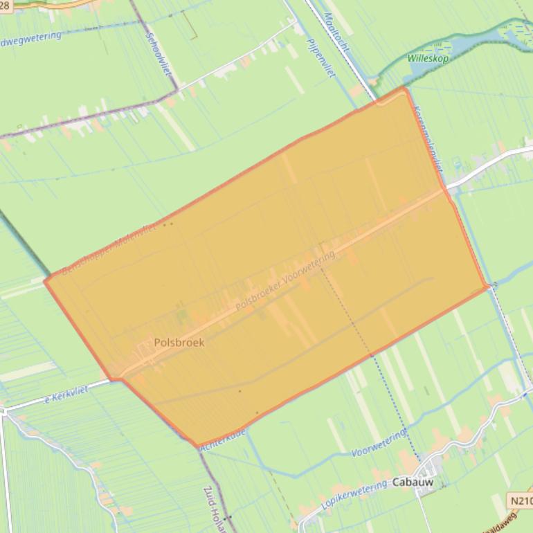 Kaart van postcodegebied 3415.