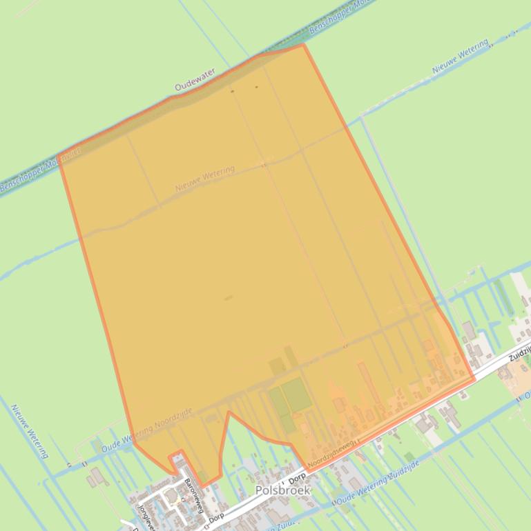 Kaart van postcodegebied 3415RA.