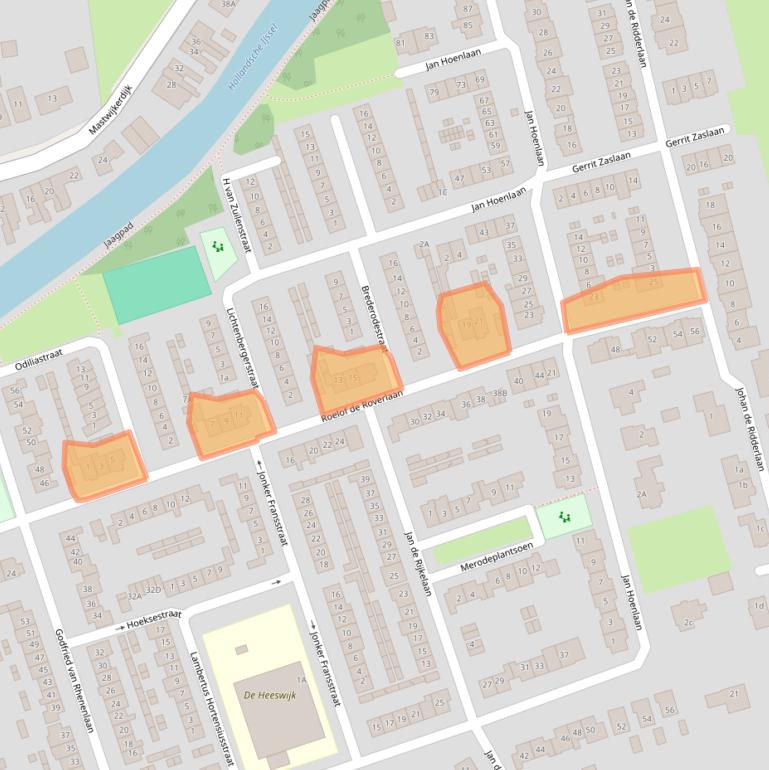 Kaart van postcodegebied 3417BA.